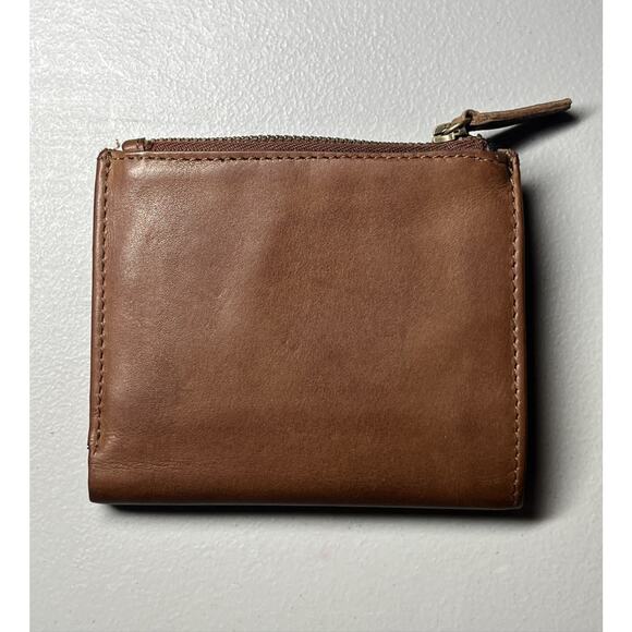 Kane M Leather Bi Fold Wallet Brown Snap Close - Picture 2 of 9